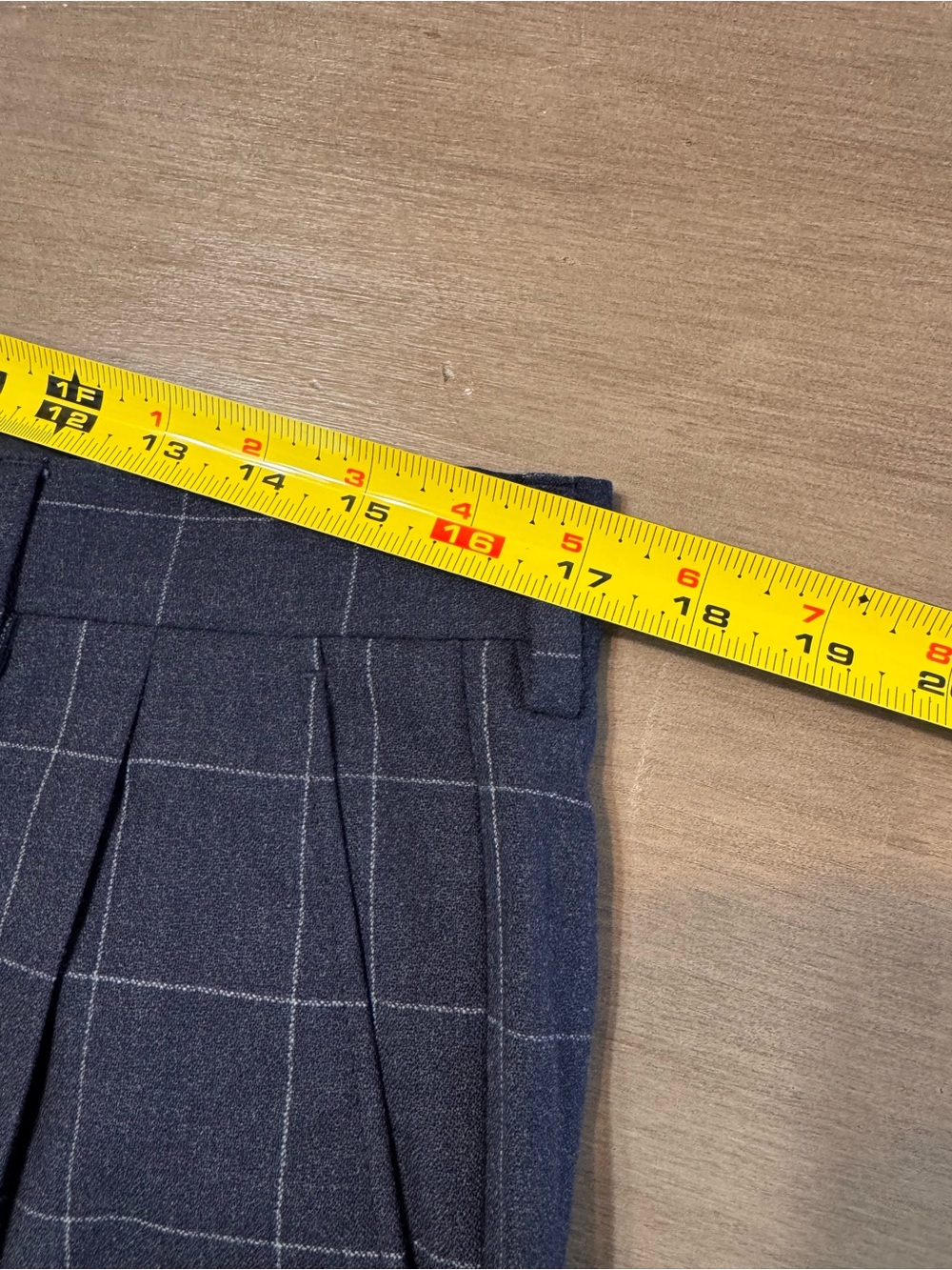 Bachrach Mens 35W 31L Wool Windowpane Pleated Dress Pants Navy Made in Italy - Picture 6 of 7